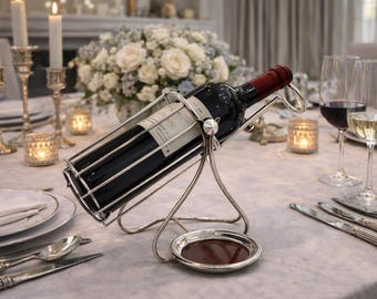Gorham Rare/ Vintage Silver Plated Adjustable Tilting Wine Pourer/ Holder with Wine Plate