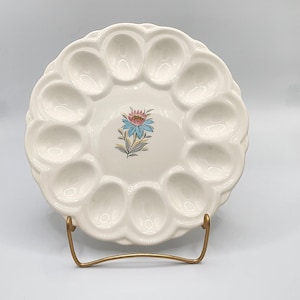 Alerte de Pâques : Adorable assiette à œufs diable en céramique florale MCM