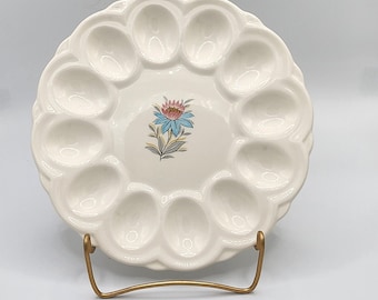 Hübscher, fröhlicher MCM Blumen Teller mit Eiern aus der Osterzeit