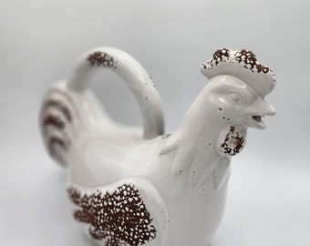 Rooster Alert!  Large Ceramic Rooster Pitcher/Pourer/Creamer with Handle