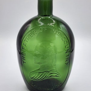Dark Green &quot;The Father of His Country&quot; Washington Flask/ Bottle