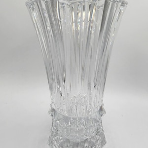 Statement Piece-- "Heavy" Tall Crystal Vase- Perfect Floral Centerpiece | Possibly Mikasa "Ranier" Vase
