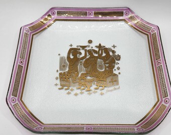 George Briard MCM Gold Egyptian Themed Serving Plate