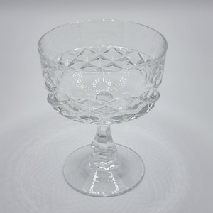 Leuk waarschuwing: 6 vintage Cristal D'Arques-Durand 'Diamond' kristallen champagne/hoge sorbetglazen