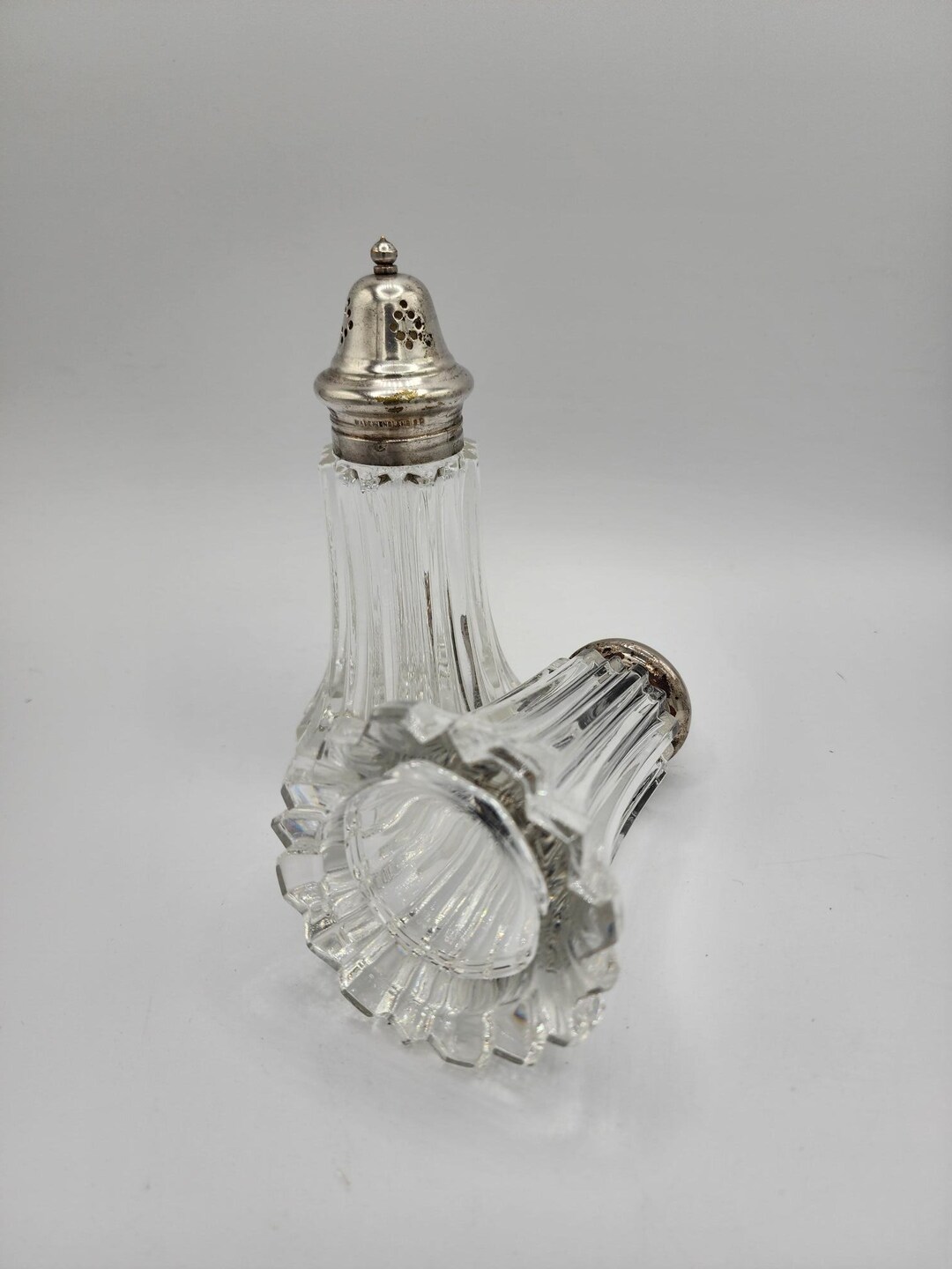 Extra Large Vintage British Glass Salt & Pepper Shakers Etsy