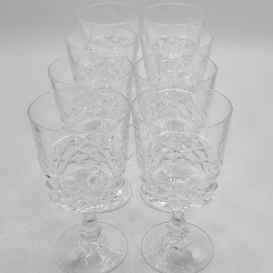 Entertaining Alert:  8x Vintage Cristal D'Arques-Durand "Diamond" Crystal Cordial Glasses