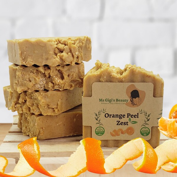 Orange Peel Soap Bar, Exfoliating Soap Bar, Vitamin C Soap, Natural Soap Bar, Organic Handmade Soap, Orange Peels Bar, Antioxidants Soap Bar