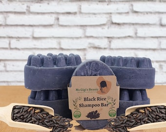 Black Rice Water Shampoo Bar, Shampoo Massage Bar, Hair Growth Shampoo Bar, Dry Hair Bar , Shampoo Bar, Rice Water Shampoo Bar