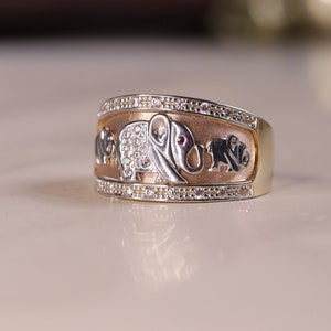 14k Yellow Gold High Quality Elephant Lucky Animal Ring / Dainty Animal Good Luck Ring / Gift For Her / Good Luck Ring / Lucky Ring / Heavue