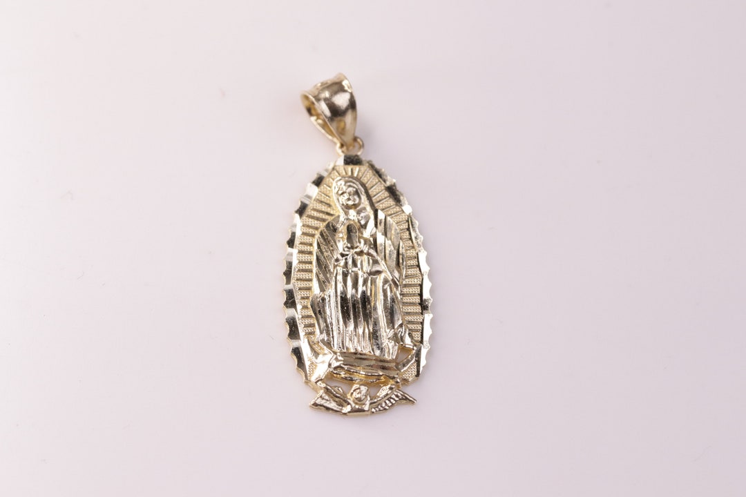 10k Gold Virgin Mary Pendant / Religious Pendant for Necklace / God ...