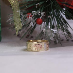 10K Gold  Animal Lucky Ring / Elephant Owl Ring / Stacking Ring / Cute Ring / Cheap Ring / Heavue / Gift For Her / Lucky Ring