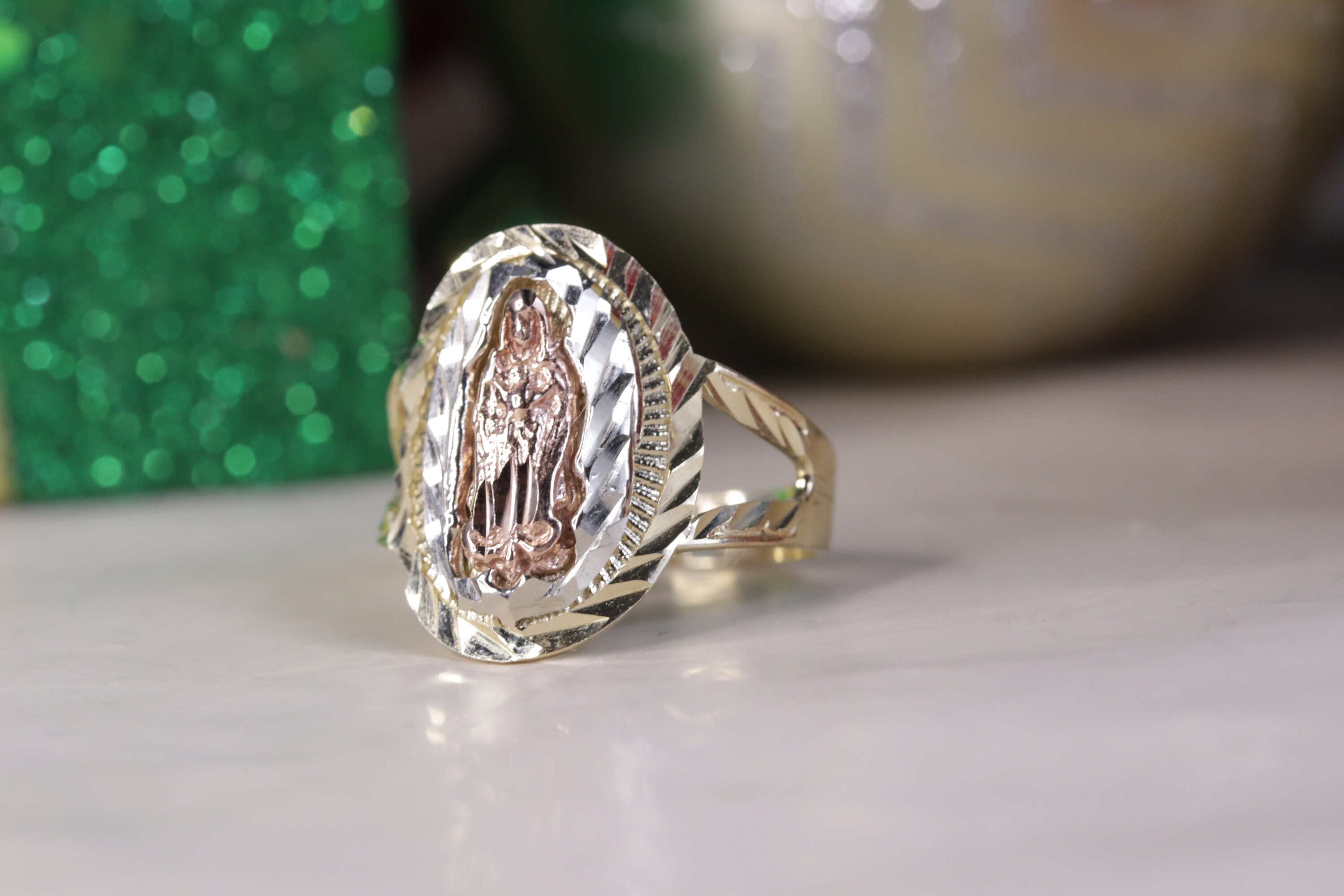 10k Gold Virgin Mary Ring, Religious Gift for Women - Etsy