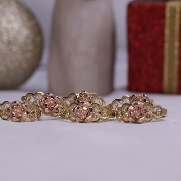 10K Gold Rose Blume Verlobungsring / Heavue / 10K Gold Romantischer Ehering Versprechensring für Frauen / Geschenk / Geschenk für Sie / Günstiger Ring