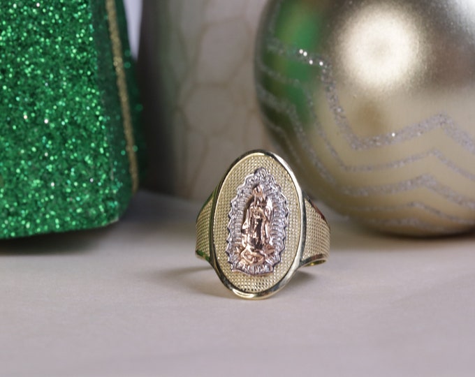 10k Gold Virgin Mary Ring - Religious Gift for Women - Etsy