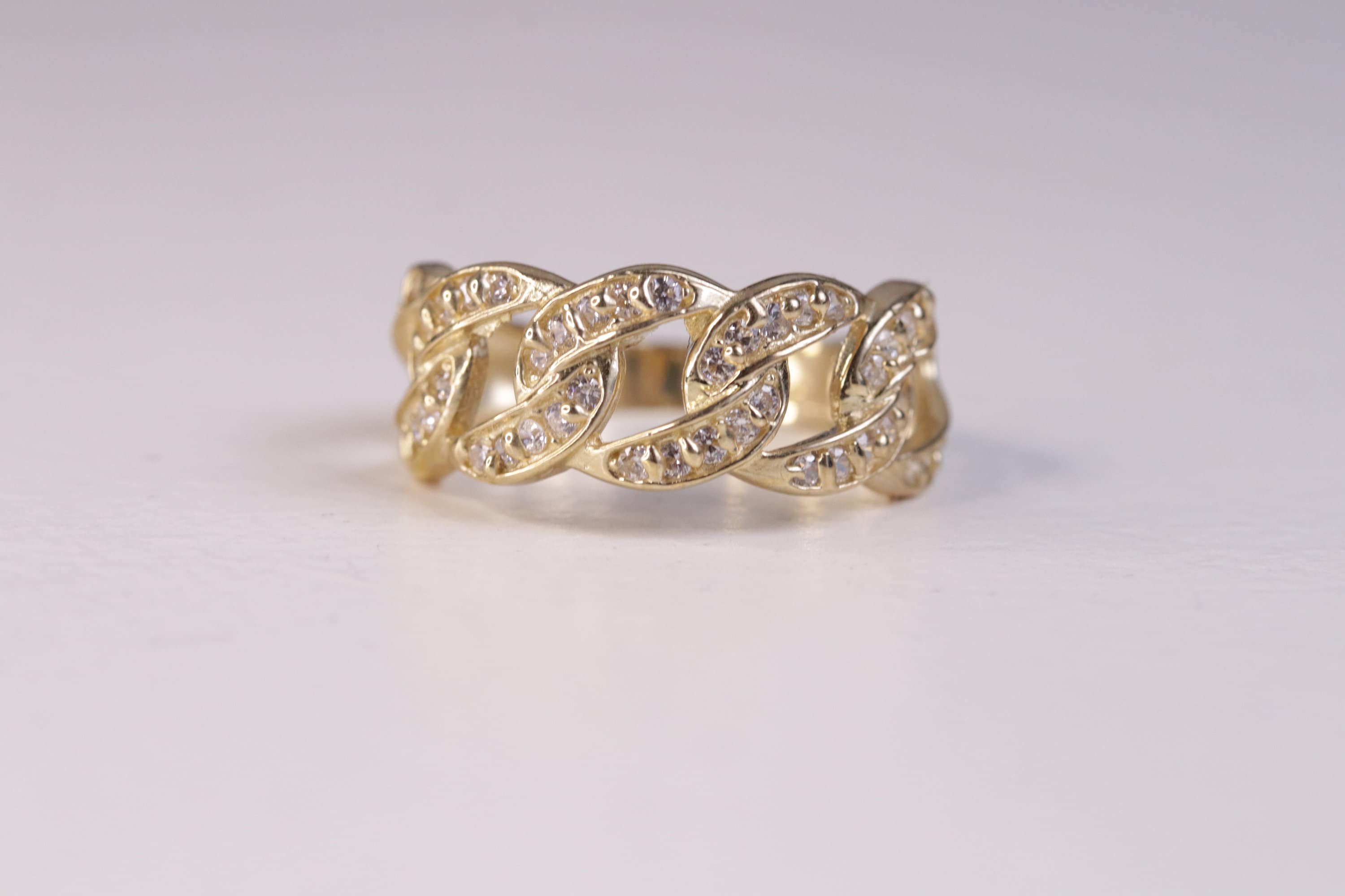 10k Gelbgold einfacher CZ-Männerring / 10K Gold Klassischer Ring / 10k Gold-Bandring / Herrenring / Geschenk für Männer Jungen / Heavue