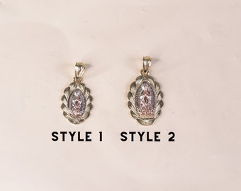 14k Gold Virgin Mary Two Different Size Pendant / Gift For Mom / Gift / Dainty Pendant / Lady of Guadalupe / Small Religious Pendant