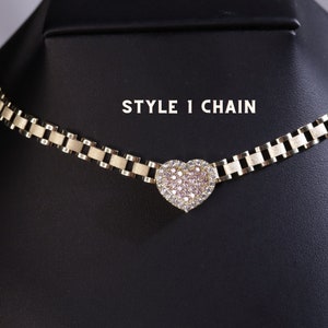 10k Gold Pink Heart Unique Style Pendant / Gift For Her / Dainty Charm / Heart Pendant / 10K Gold Heart Pendant for Women / Heavue