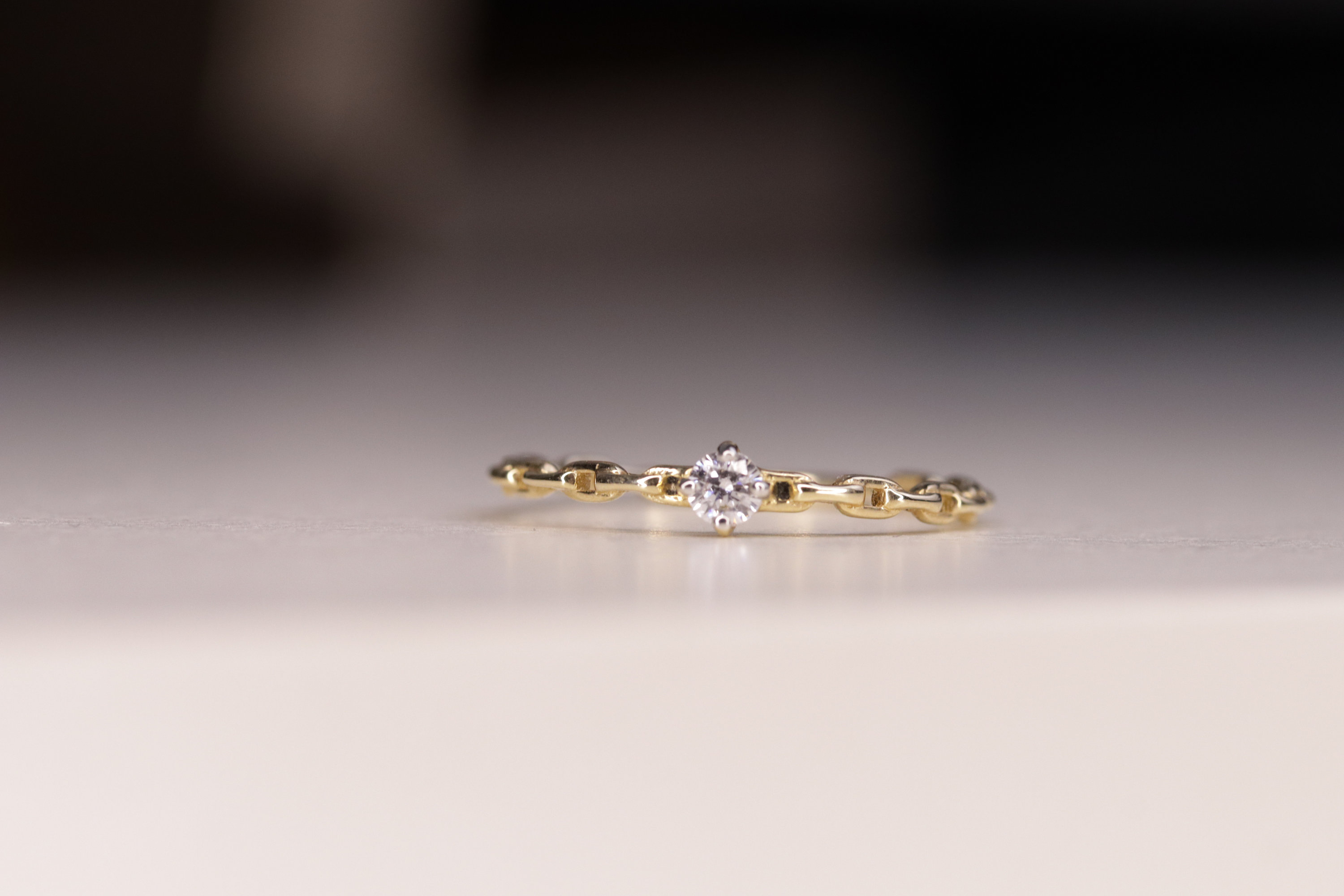 14K Gold Cubic Zirconia Stackable Band / Gift / Women Ring / Minimalist ...