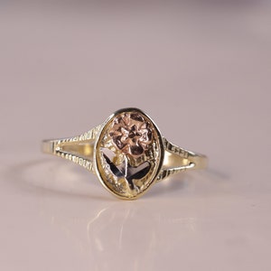 14K Gold Rose Flower Dainty Ring / Gift for Mom / Daily Ring / Women's Ring / Heavue / Rose Flower Gift For Women
