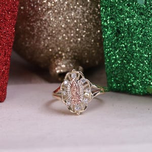 10k Gold Best Seller CZ Virgin Mary Ring for Women / Gift / Religious Ring / Blessed Mother Ring / Mother Mary / Heavue / Pray For Us