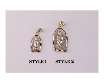 14K Gold 2 Different Size Virgin Mary Pendant / 14K Solid Gold Virgin Mary / Necklace Charm / Religious Pendant Charm / Christmas Gifts