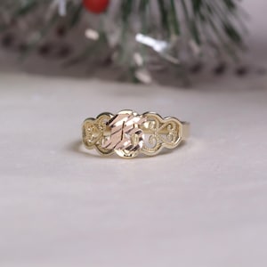 10K Gold Quinceañera 15 Diamond Cut Ring  / 10K Real Gold 15 Años Ring / Quince Crown Ring / Daughter Gift / 15th Birthday Ring / Heavue