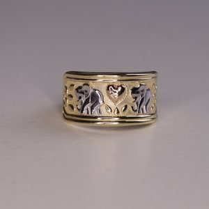 14k Yellow Gold Lovely Elephant Lucky Ring / Dainty Animal Good Luck Ring / Gift For Her / Good Luck Ring / Lucky Ring / Heavue