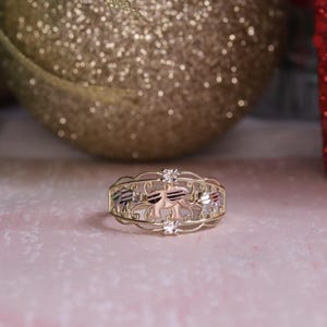 10K Gold  Animal CZ Lucky Ring / 3 Elephant Ring / Stacking Ring / Cute Ring / Cheap Ring / Heavue / Gift For Her / Lucky Ring