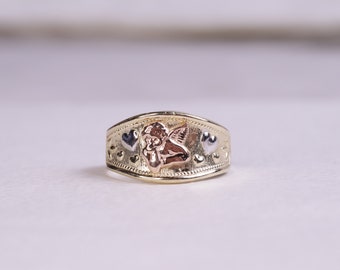 10k Gold Cupid Angel Ring, Religious Gift