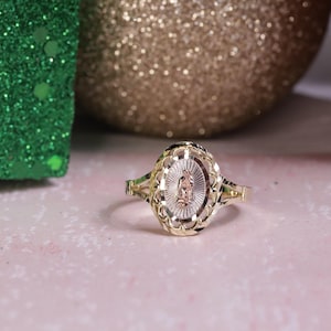 10k Real Gold Virgin Mary New Design Ring for Women / Gift / Religious Ring / Blessed Mother Ring / Mother Mary / Heavue / Pray For Us