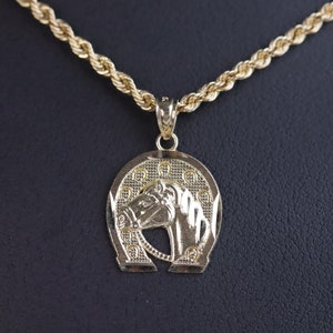 10K Horse Pendant / Lightweight Charm / Yellow Gold Tiny Animal Pendant / Good Luck Charm