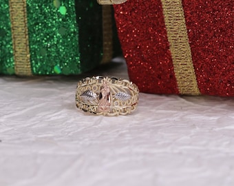 10k Gold Virgin Mary Simple Style Ring for Women / Gift / Religious ...