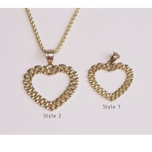 10K Yellow Gold Heart Pendants 2 Different Size / Valentine Gift