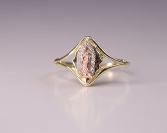 Rosary Ring 10k Solid Gold Blessed Mother Ring Gold Religious