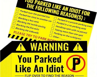 Bad Parking Awareness Cards "You park like an idiot" cards
