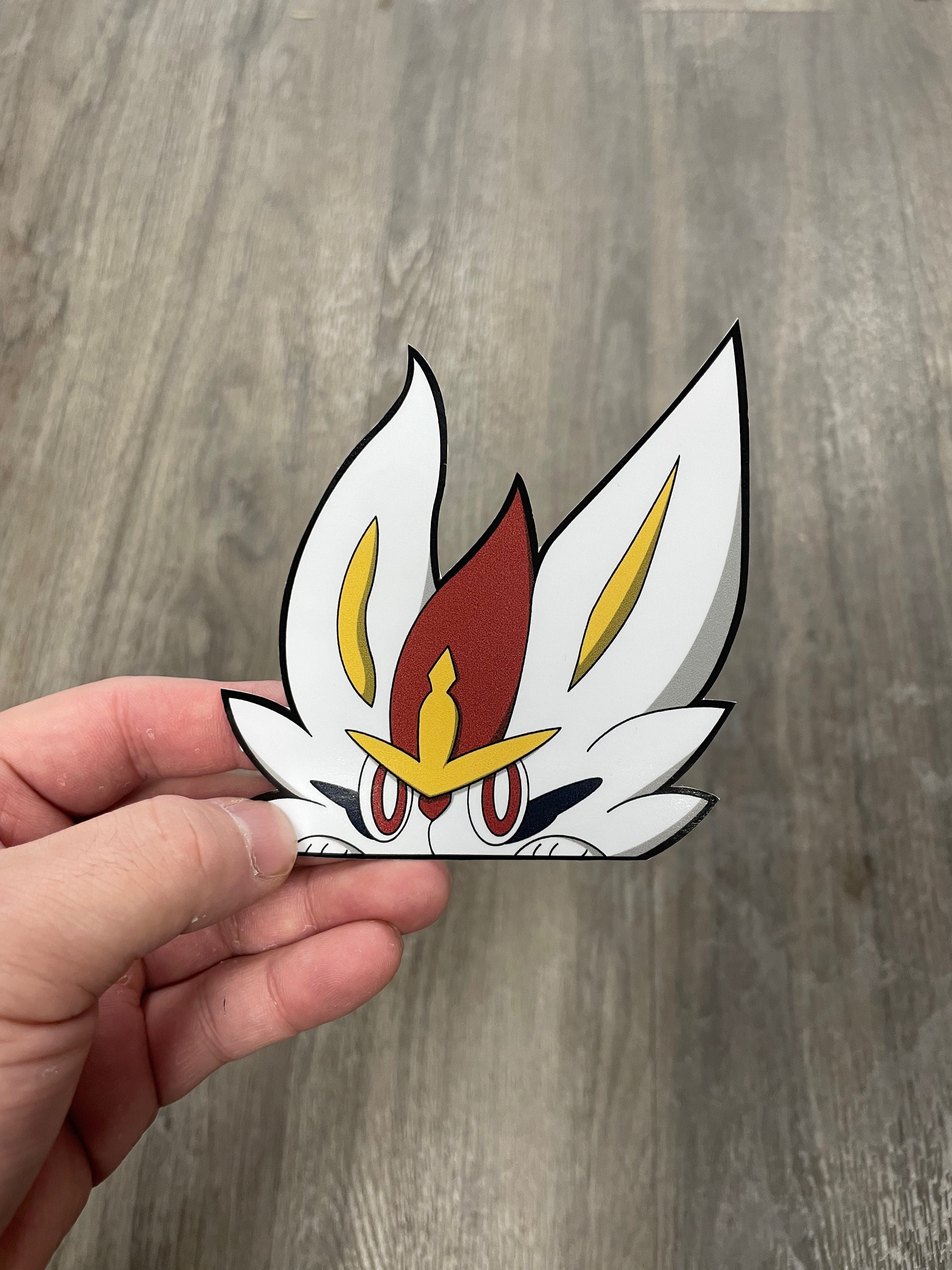 Cinderace Peeker Sticker - Etsy