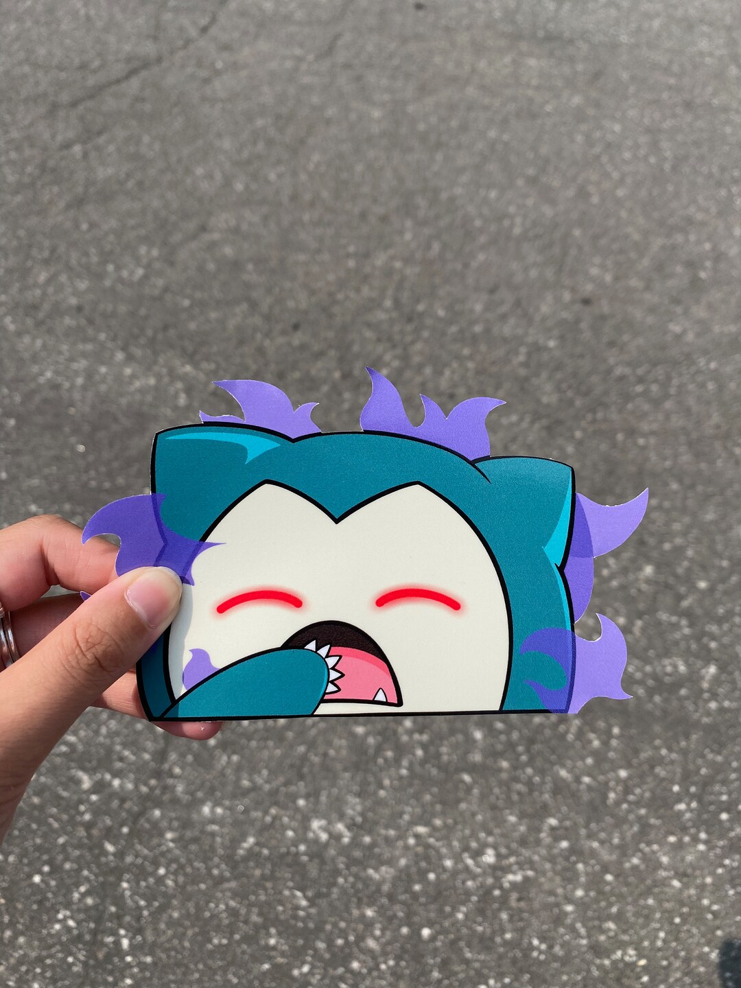 Shadow Snicker Shadow Snorlax Peeker Sticker - Etsy
