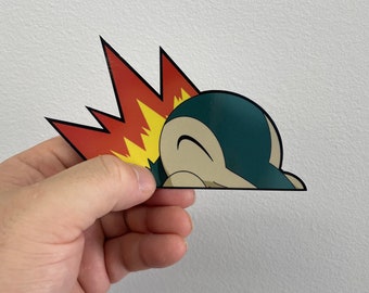 Pegatina Cyndaquil Peeker