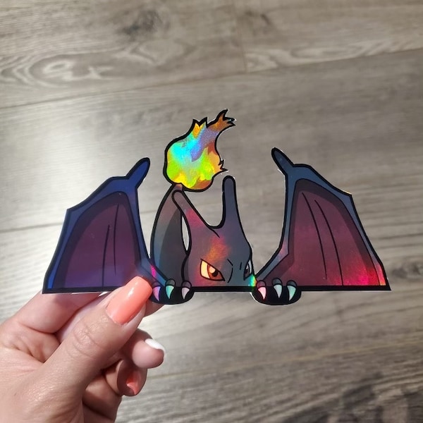 Holo Shiny Charizard Peeker Sticker