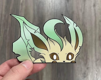 Leafeon Peeker Sticker