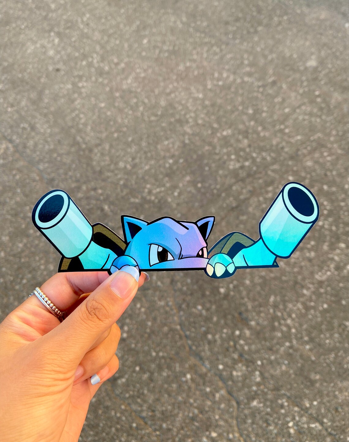 Holo Blastoise Peeker Sticker - Etsy