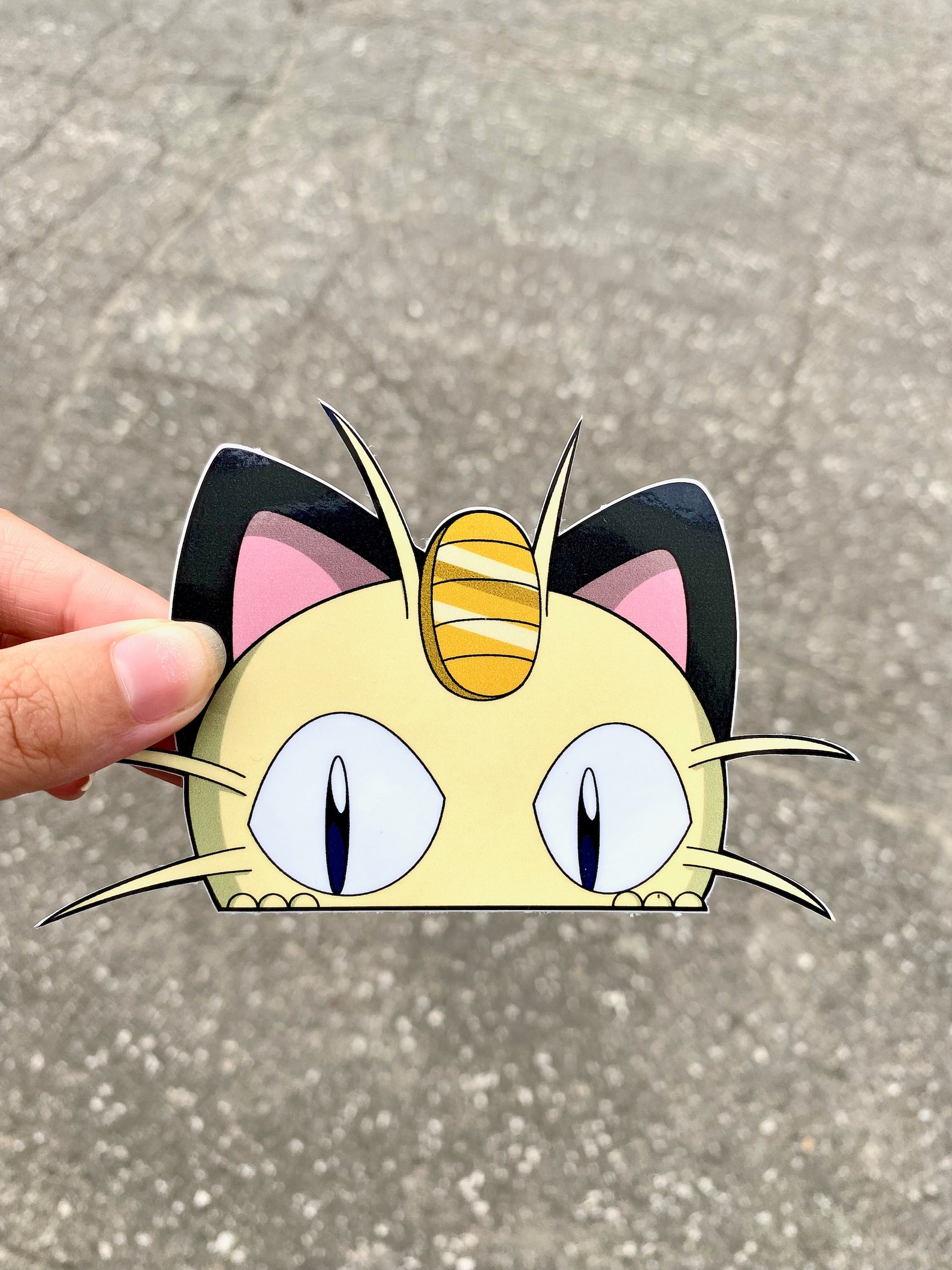 Meowser Sticker Deviantart Meowth Peeker Sticker - Etsy