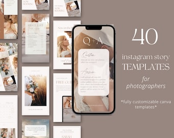 Instagram Story Template Photography Social Media Bundle Instagram Stories Engagement Instagram Marketing Small Business IG Templates Story