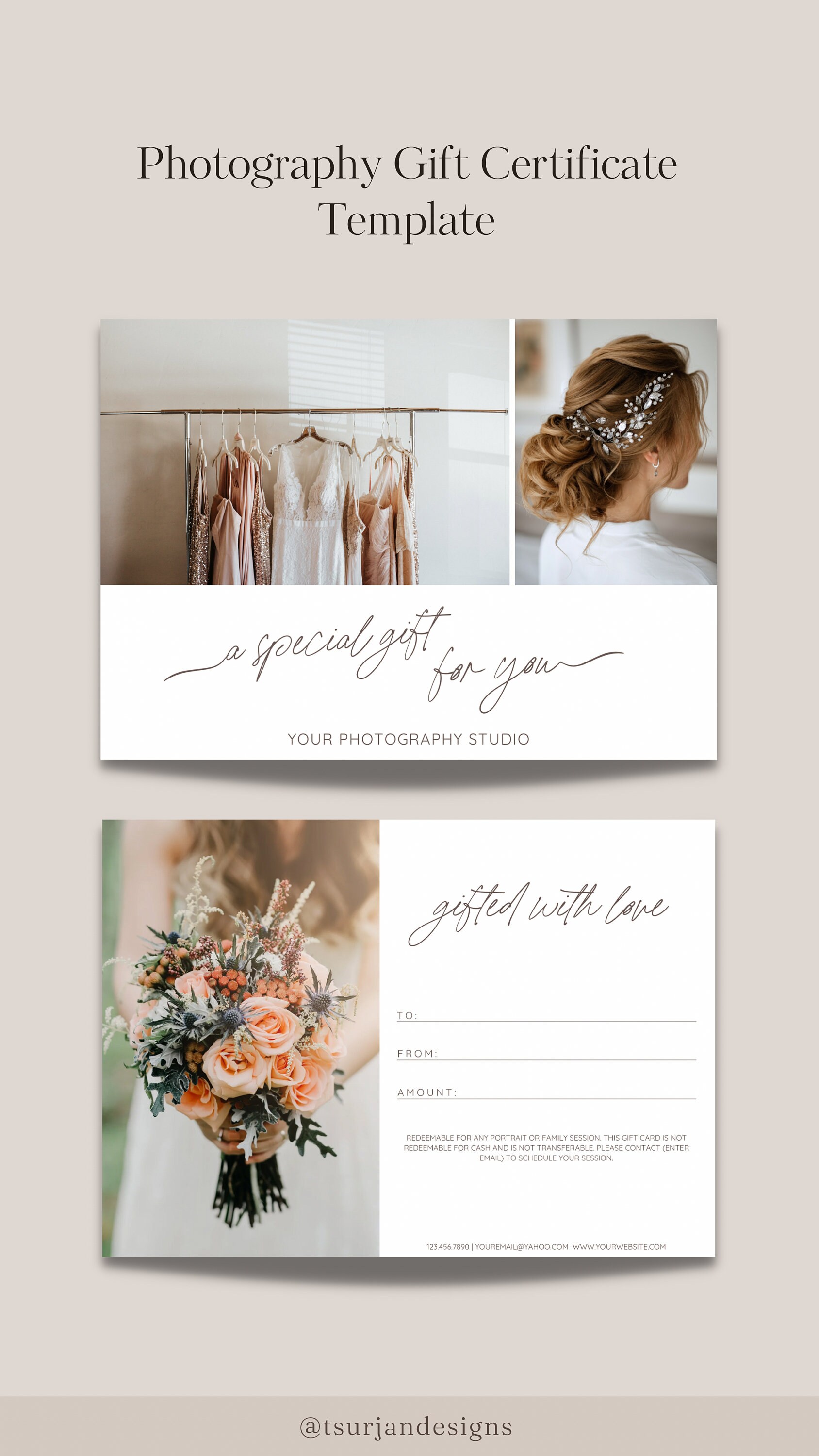 Photography Gift Certificate Template Printable Gift Card Photography Photography Gift Certificate Template Printable Gift Card Photography