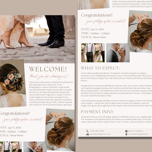 Email Marketing Template for Photographers Wedding Photography Welcome Guide Template Photography Email Template Photographer Workflow Email