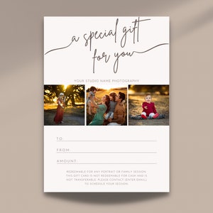 Familienfotografie Geschenkgutschein Vorlage Printable Geschenkkarte Fotografie Canva Vorlage Geschenkkarte Editierbar Geschenkgutschein Printable