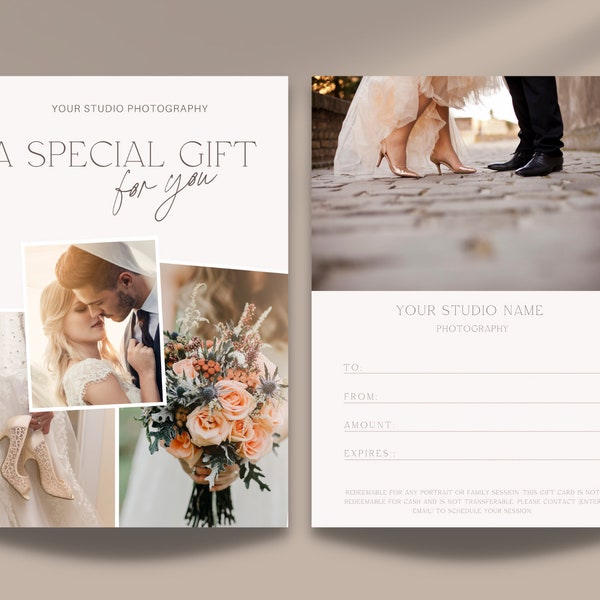 Wedding Photography Gift Certificate Template Editable Gift Card Template Photography Gift Voucher Template Photography Gift Card Printable