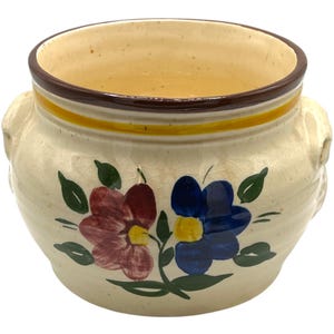 Vintage Goebel W. Germany Double-Handled Glazed Basket Planter Makers Mark 1968 MCM