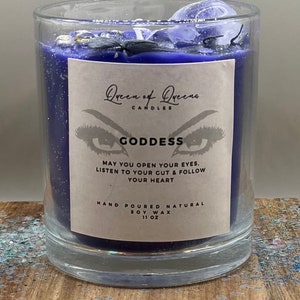 Goddess Intention Candle ⦿ Crystal Candle - Manifestation Candle - Self Love Candle - Attraction Candle - Wellness
