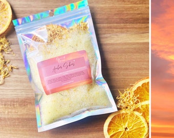 Amber Skies Sweet Orange Bath Salt Soak ⦿ Revitalize, Relax, Uplift, Refresh, Anti-aging, Aromatherapy, Mother's Day Gift, Spa, Gift for Her